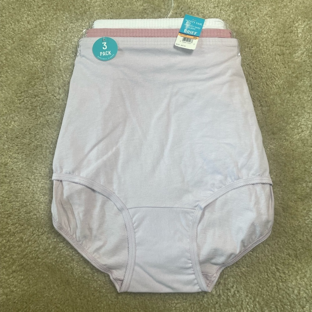 Women’s Vanity Fair Perfectly Yours Ravissant Classic cotton 3-briefs 15320 - Picture 2 of 2